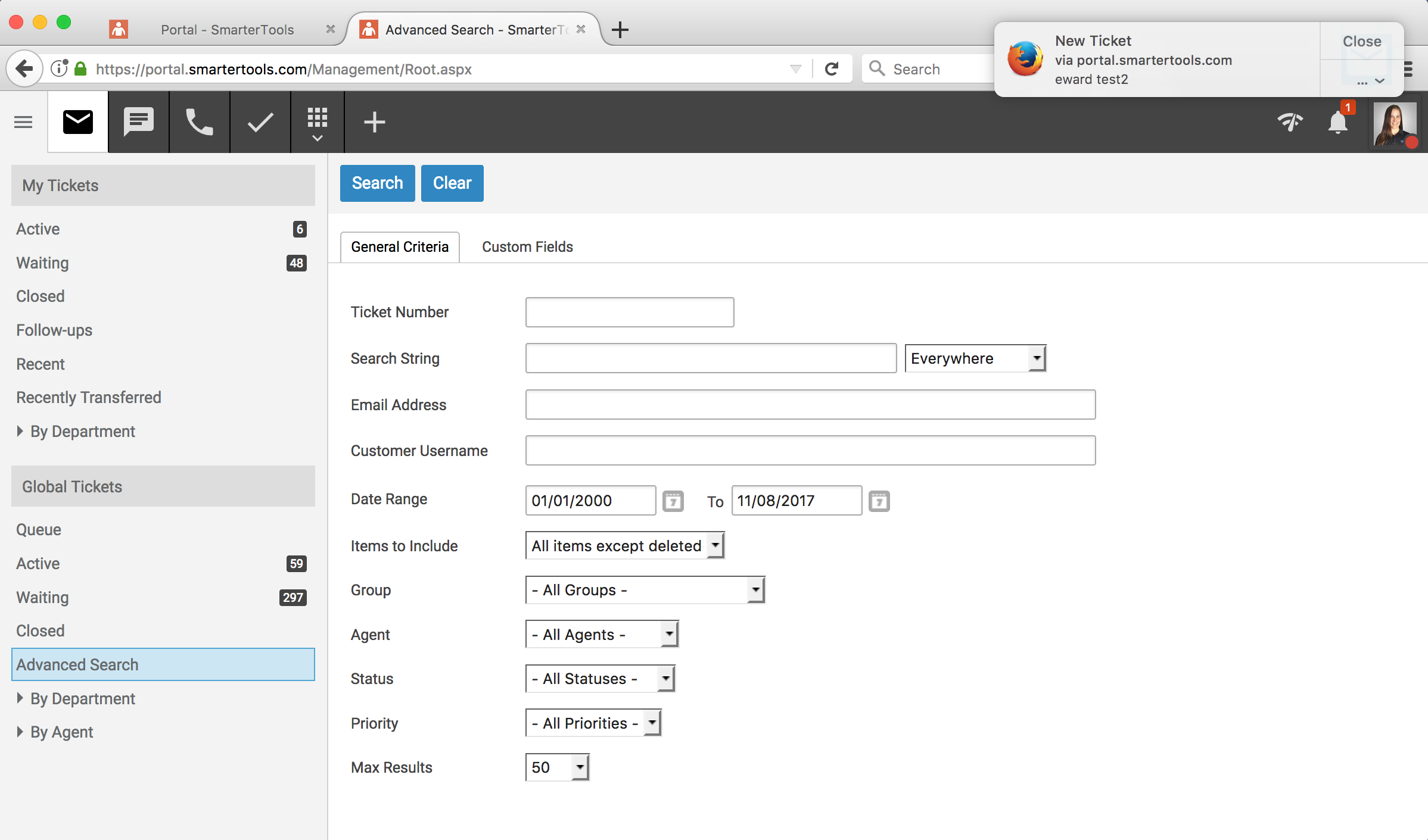 SmarterTrack Ticket Notifications